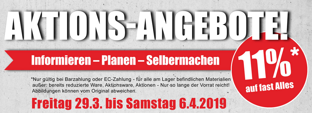 Frühjahrs-Aktion im Baustoffzentrum Finsterwalde